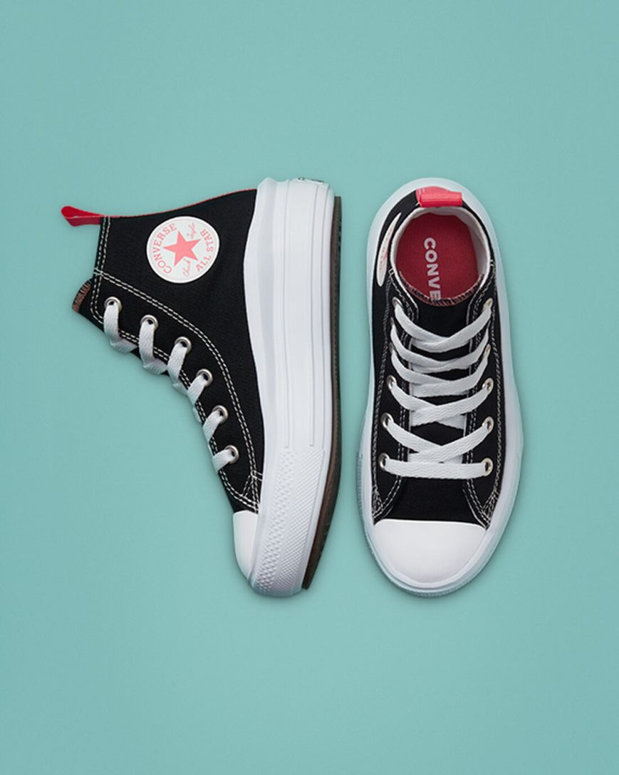 Pantofi Platforma Fete Converse Chuck Taylor All Star Move Inalti Negrii Roz Albi | RO VUSHA659